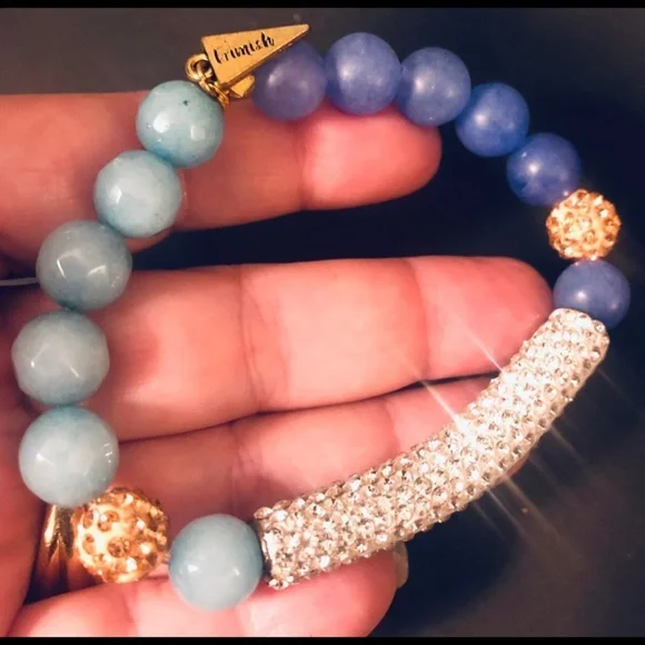 Erimish BRACELETS Exquisite Crystal Pave Bar STRETCH Bracelet NEW CONDITION - Picture 4 of 8